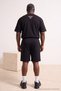 Plus Size Navy Blue Regular/Normal Cut Mid-Length Elastic Waist Color Paneled Shorts Tmnss23Sr00046 - 3