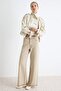 Bej Vintage Yıkama Paça Detaylı Yüksek Bel Wide Leg Jeans TWOAW27JE00025 - 3