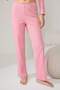 Pink 100% Cotton Lace Flower Patterned Ribbed/Pointel Knitted Pajama Set Thmss26Pt00067 - 5