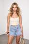 Blue Corset Waist Detailed Denim Shorts Tdrss26Sr00025