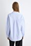 Blue Striped Oversize / Wide Fit Woven Shirt TWOSS23GO00144 - 4