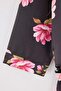 Siyah Çiçekli Saten Dokuma Pijama Takımı THMAW27PT00010 - 8