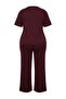 Bordo Yumuşak/Dökümlü Kumaş Örme Büyük Beden Alt - Üst Takım TBBAW26CP00019 - 8
