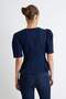 Koyu Mavi Aksesuar Detaylı Balon Kollu Denim Bluz TWOAW27BZ00252 - 5