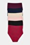 Red-Multicolor 6-Piece Micro Seamless/Traceless Laser Cut High Waist Hipster Knitted Panties Thmaw25Ku00038 - 2