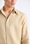 100% Linen Regular Fit Polo Neck Summer Long Sleeve Shirt D9925Ax25Sp - 6