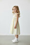 Girl's Yellow Striped Dress with Straps 9502 - 3