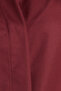 Women's Slim Fit, Close-Fitting, Long Sleeve, Hidden Button Detail, Burgundy Basic Shirt - 6