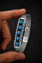Stainless Steel Men's Bracelet with Turquoise Stone Modern Design Woven Chain Stylish and Durable Bracelet - 5