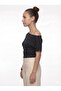 Women's open collar polka dot fitted blouse black - 2
