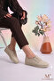 Orthopedic Sole Daily Soft Comfortable Women's Leather Lace-Up Perforated Ballet Flats - 4