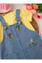 My Little One's Baby Girl 2-Piece Jile Set with Embroidered Bee and Pocket Detail - Yellow - 3