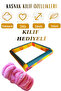 Yellow Floral 25X25 cm Magic Punch (with a Gift Pouch) Wooden Embroidery Hoop with Thread/Needle - 4