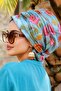 Turquoise Floral Buckle Bonnet - 2