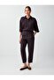 Acı Kahve 100% Linen Regular Leg High Waist Woven Trousers