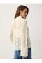 Off-White Loose-Fit Halter Neck Long-Sleeve Knitted Blouse - 5