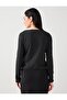 Anthracite Melange Embroidery Detailed Soft Textured Knitted Cardigan - 5