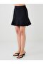 Black Straight Cut Regular Waist Mini Knitted Skirt - 5