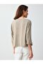 Mink Boat Neck Three Quarter Sleeve Relaxed Fit Knitted T-Shirt - 5