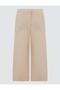 Stone 100% Linen Relaxed Cut High Waist Wide Leg Woven Trousers - 7