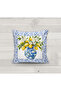 Set of 4 Suede Throw Pillow Covers with Lemon Pattern in Yellow Striped Vase 43X43 cm - 2