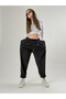Elastic Cuffed Pleated Black Jogger Women's Trousers Coc2081 - 4