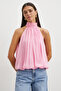 Halter Yaka Drape Bluz - 3