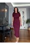 Burgundy Side Tie Modal Dress - 7