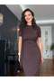 Brown Side Tie Modal Dress - 2