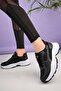 Women's Black White Black Sneakers Shoes