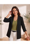 Women's Black Blazer Jacket – Lightweight Summer Fabric, Elegant Fit, Casual & Office Chic - 4