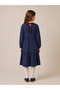 Navy Blue Transitional Cotton Girls Midi Dress - 7