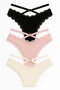 Ribana Ringed Bikini Set of 3 Black White Pink