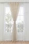 Cream-colored, pom-pom and tasseled 100% cotton Buldan linen curtain - Single panel - (Width x Height) - 5