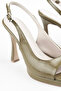 Women's Olive Green Platform Heeled Shoes - 7
