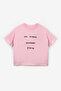 Pink Short Sleeve Motto Printed Kids T-Shirt - 3