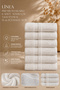 Linea |   Premium Jacquard 6 Pieces 50X90 cm 100% Cotton Ultra Soft Hand & Face Towel Set |   Soft Textured |   Hand & Face Towel - White