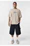 Washable Oversize T-Shirt with Pre-Washed Printed Text - 4
