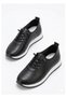Tone Black Rubber Laced Orthopedic Mother Sports Shoes - Narrow Fit Please Prefer 1 Size Larger