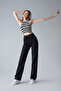 Women's Stretchy Wide-Leg Black Palazzo Jeans