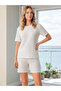 Women's Textured Knitted Crew Neck Short Sleeve Shorts Summer Set 06-74 - 4