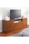 Modern Wooden TV Cabinet Entertainment Unit with Storage Drawers, Open Display Shelf and Side Cabinets for Living Room 140cm