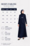 Women's Middle-Aged Patterned Mother Combed Cotton Dress 1380-Navy Blue - 7