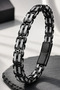Men's Black King Chain Steel Bracelet Stainless Steel Modern Stylish Interlocking Bracelet