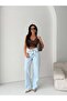 High Waist Back Ripped Wide Leg Denim Trousers - 4