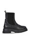 Black Leather Women's Heeled Boots 01Wf3100