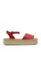 Red Leather Women's Espadrille Sandals 01Wq3515