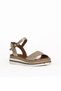 Gold Shiny Leather Women's Flat Sandals 01Wq1612 - 2