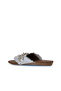 White Leather Women's Flip Flops 01Wu7408 - 5