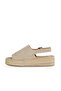 Beige Suede Women's Flat Sandals 14Ws72500 - 3
